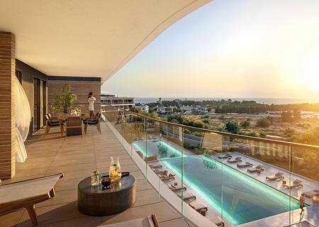 Traumhafte 3-Zimmer-Meerblick-Wohnung in Top-Lage in einem Resort in Paphos - PLOT 74 VIEW 09 BALCONY