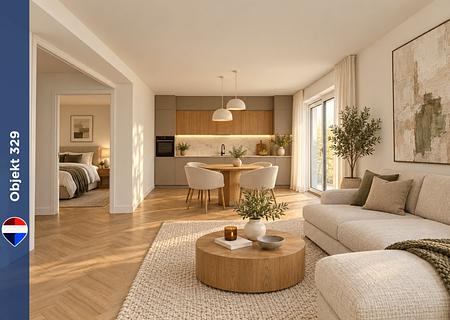 2-Zimmer-Neubau mit zwei Balkonen | KfW 40 NH - Virtuelles Home Staging