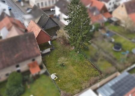 Grundstück mit 542 m² zur Wohnbebauung in ruhiger Lage von Stutensee-Spöck - Drohnenaufnahme