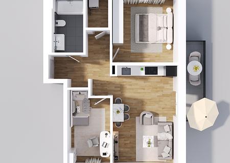 ++ NEUBAU 2-Zimmer Obergeschoßwohnung mit Südost Balkon (Wohnung 22) ++ - WE 22
