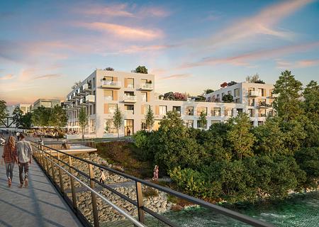 Barrierefreie 1,5-Zimmer-Wohnung mit Lech- und Altstadtblick in Landsbergs neuer Bestlage - Thronlage am grünen Lechufer