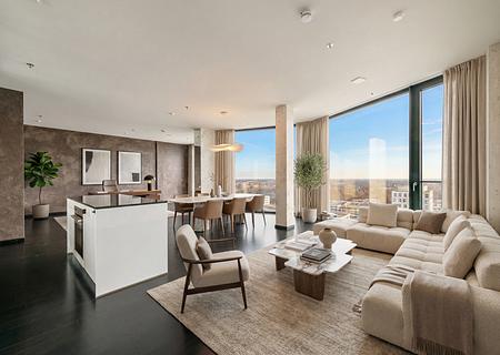 Loft-Style und 180°-Panorama: Design-Domizil im 14. Geschoss des Friends Tower 2 - Loft-Style (virtuell möbliert)