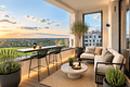 THE VIEW. München zu Füßen - exklusives Penthouse mit Alpenpanorama - Loggia (KI-Staging)