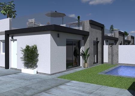 Moderne Villen mit 3 Schlafzimmern, 2 Bädern, Dachterrasse und Privatpool