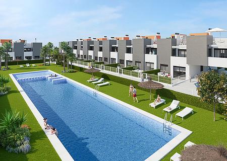 Erdgeschoss-Wohnungen mit 3 Schlafzimmern, 2 Bädern, Tiefgaragenstellplatz und Gemeinschaftspool