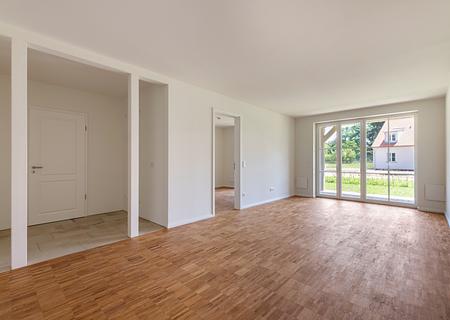 Zum Erstbezug: Sonnige Erdgeschosswohnung mit Südterrasse und Privatgarten - Grundriss auf einer Ebene