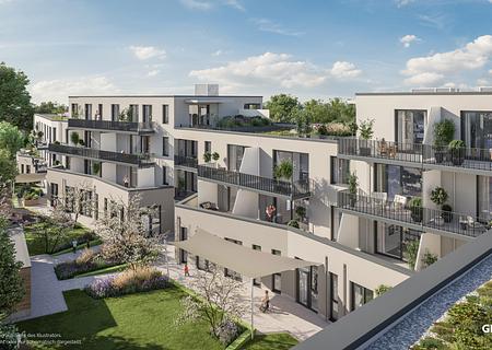 In attraktiver Lage: 3-Zi.-Whg. mit Süd-Balkon, 2 Bädern und sep. Abstellraum - Illustration 1