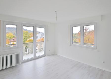 Charmante 4-Zimmer-Wohnung am Paradies in Baden-Baden mit Balkon, Potenzial & Wohlfühlatmosphäre - Wohnzimmer