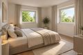 3-Zimmer Penthouse mit Dachterrasse und Neubau Afa: ROOTS in Bogenhausen / Johanneskirchen - Visualisierungsvorschlag Schlafzimmer mit 2 Fenstern