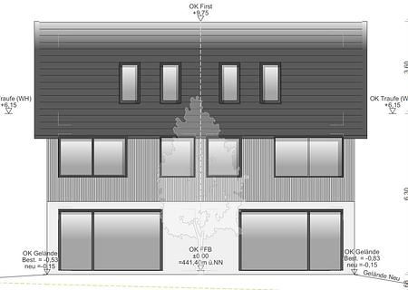 Ramerberg - KfW 40+ Neubau-Doppelhaushälfte - Ansicht Garten