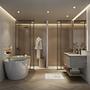 Saadiyat Island Bestlage - The Row Saadiyat - 4403_Lifestyle District_Int_3Bed-B1_Master Bathroom_Warm_Final_GB