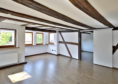 Historischer Charme trifft modernen Wohnkomfort – Wohnen mit Charakter in modernisiertem Baudenkmal - Wohnzimmer