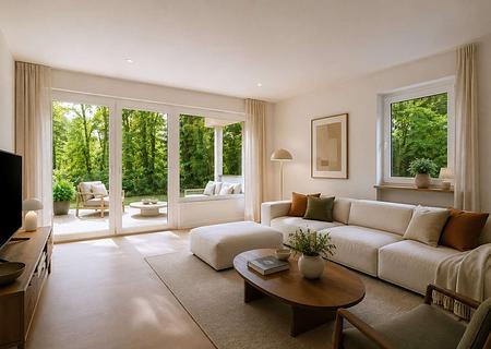 Wo München noch richtig münchnerisch ist: Trendige 3,5-Zimmer-Erdgeschoßwohnung im Dreimühlenviertel - Wohnzimmer