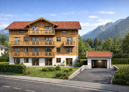 attraktives Baugrundstück mit Baugenehmigung für ca. 2.000qm Wfl. in exklusiver Lage in Bad Tölz - Visualisierung Haus 1