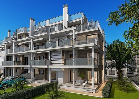 Appartements mit 3 Schlafzimmern, 2 Bädern und Gemeinschaftspool nur 200 m vom Strand