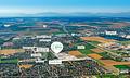 3-Zi.-Whg. zum Innenhof m. 2 Bädern, offener Küche und Balkon - Luftbild