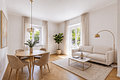 Privatgarten und Altbau-Ambiente: Charmante 3-Zimmer-Wohnung am Schlosskanal - Wohnen (virtuell möbliert)