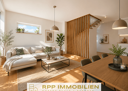 Bezugsfertig & Saniert: Einfamilienhaus mit Wärmepumpe (Effizienzkl. A) - ideal für kleine Familien - Visualisierung Wohnzimmer