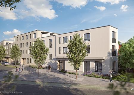 Moderne 2-Zi.-Whg. in attraktiver Lage mit Süd-Dachterrasse und Tageslichtbad - Illustration 1
