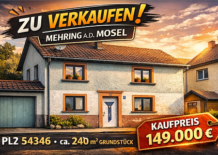 Mehring a.d. Mosel - Handwerker aufgepasst - zentral gelegenes Doppelhaus/Reiheneckhaus mit Ausbaupotential - Startbild