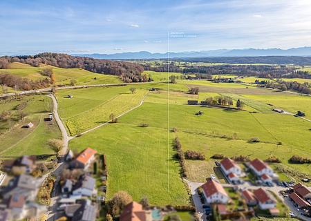 Naturnahe Traumlage Nähe Ammersee: Baugrundstück von 1.000 m² für ein Doppelhaus mit Bergblick - Grundstück für ca. 384 m² Wfl.