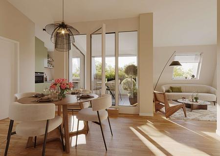 2‑Zimmer‑Dachgeschosswohnung | Loggia | ca. 59 m² | Whg. 69 - Innenvisualisierung_Wallenstein