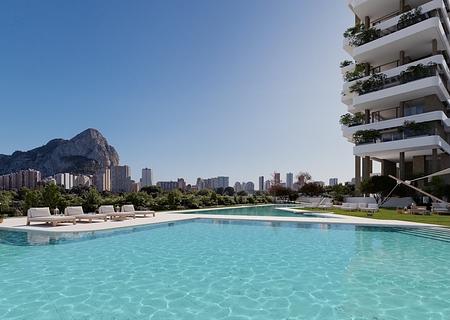 Luxus-Wohnungen mit 2 Schlafzimmern, 2 Bädern und Meerblick in exklusiver Anlage mit Außenpools und Wellness-Bereich