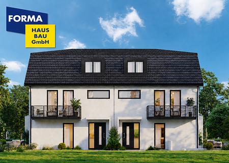 Moderne Doppelhaushälfte - Fertigstellung Frühjahr 2027. Rohbau kann bereits besichtigt werden. - Außenvisualisierung