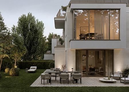 Neubau: Wohnen mit Privatgarten: Stilvolle 3-Zimmer-Wohnung mit perfekter Süd-West-Ausrichtung - Outdoor-Refugium (Visualisierung)