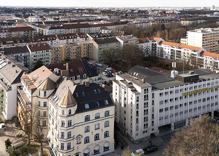Zwei Mehrfamilienhäuser in Bestlage am Harras – 50 % Gewerbe & 50 % Wohnen - Vogelperspektive