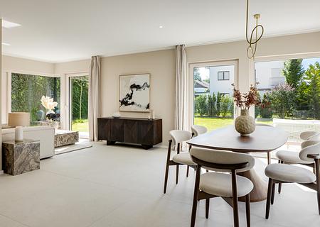 Neubau: Stylische Architekten-Haushälfte mit 4 Schlafzimmern und Spabereich in Holzbauweise - Stylische Ästhetik