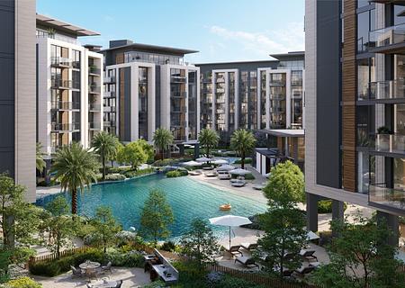 Belgravia Gardens - Bauträger Ellington -
Dubailand - Belgravia Gardens  - beach pool view