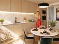 Appartements mit 2 Schlafzimmern, Klimaanlage, Fußbodenheizung in Bädern, Tiefgaragenstellplatz und Gemeinschaftspool nur 650 m vom Strand