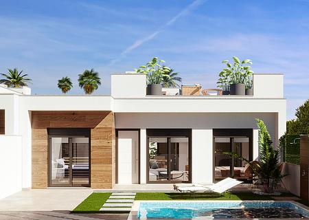Ebenerdiges Haus mit Meerblick und guter Lage mit Pool - Front views