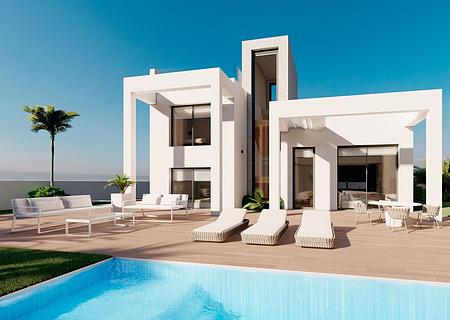Exklusive Villen mit 3 Schlafzimmern, Meerblick, Dachterrassen, Privatpool und optionalem Keller