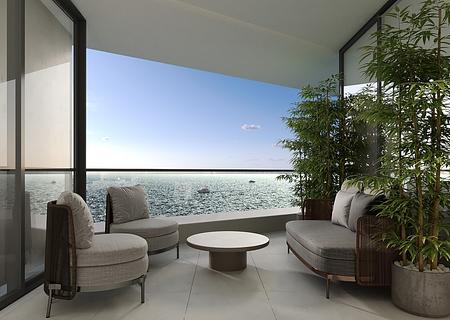 Studio mit Meerblick - direkte Strandlage - Terrace