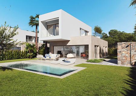 Luxusvillen mit 3 Schlafzimmern, 2 Bädern, Gäste-WC, Klimaanlage und Privatpool in der fantastischen Golfanlage Las Colinas