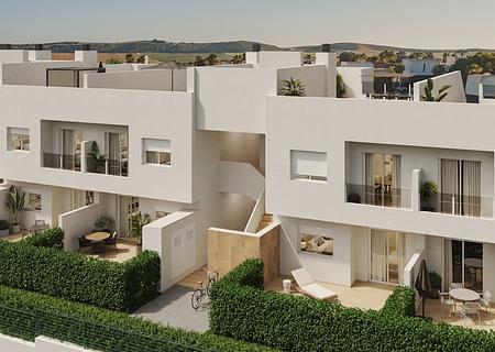 Erdgeschoss-Wohnungen mit 3 Schlafzimmern, 2 Bädern, Klimaanlage und Gemeinschaftspool im wunderschönen La Finca Golf Komplex
