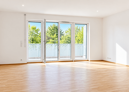 Moderne und lichtdurchflutete Dachgeschosswohnung mit Balkon in Neuhadern - Offener Wohn- und Küchenbereich
