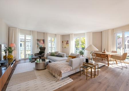 Wohnqualität auf höchstem Niveau, stilvolle 3-Zimmer-Wohnung mit Süd-Balkonen - Stilvolles Wohnen im Grünen