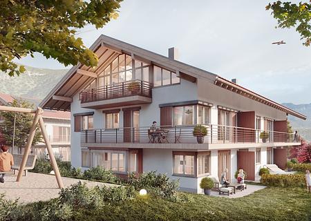 Schliersee-Neuhaus: Attraktive 3 Zimmer-Landhaus-Wohnung im Obergeschoss in mit Bergpanoramablick - Mehrfamilienhaus