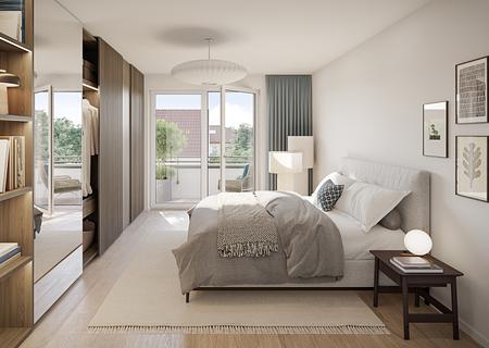 Neubau: Familiengerecht und umrahmt von Grün: 3-Zimmer-Gartenwohnung mit Südwest-Ausrichtung - Durchdachte Grundrisse (Visualisierung)