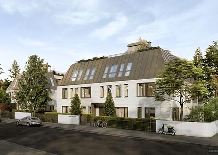 Neubau: Luxuriöse, großzügige 3-Zimmer-Gartenwohnung mit Spa-Möglichkeit im Souterrain - Elegante Villen-Architektur (Visualisierung)