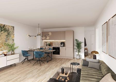 Modern geschnittene 2-Zimmer-Wohnung, 41,74 m² – mit Balkon | 2. OG - Einbauküche bereits inklusive