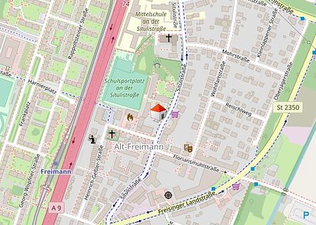Vorankündigung: Großes Apartment für Kapitalanleger in München-Freimann nahe UBahnstation U6 - Lageplan