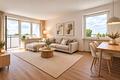 Über den Dächern Erdings – Helle 2-Zimmer-Wohnung mit Balkon und schönem Ausblick - Wohn- und Essbereich