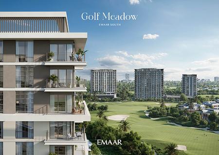 3 Schlafzimmer im Erdgeschoss mit grosser Terrasse - EMAAR South - GOLF_MEDOW_ES_BRANDED_RENDERS