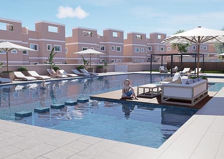 Erdgeschoss-Wohnungen mit 3 Schlafzimmern, 2 Bädern, Kfz-Stellplatz und Gemeinschaftspool im Lo Romero-Golfkomplex