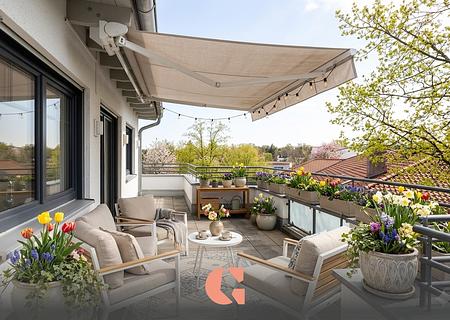 *Exklusives Penthouse* mit Rundum-Dachterrasse und Alleinlage auf der Etage - Terrasse Visualisierung