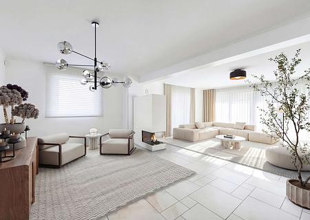 HEGERICH: Wohnen wie im Urlaub – Luxuriöse Villa mit Gartenparadies - Wohnzimmer